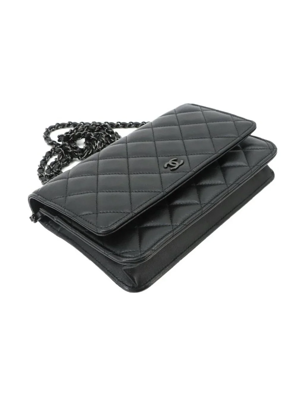 Chanel Quilted Classic Chain Wallet Lambskin Black Shoulder Bag